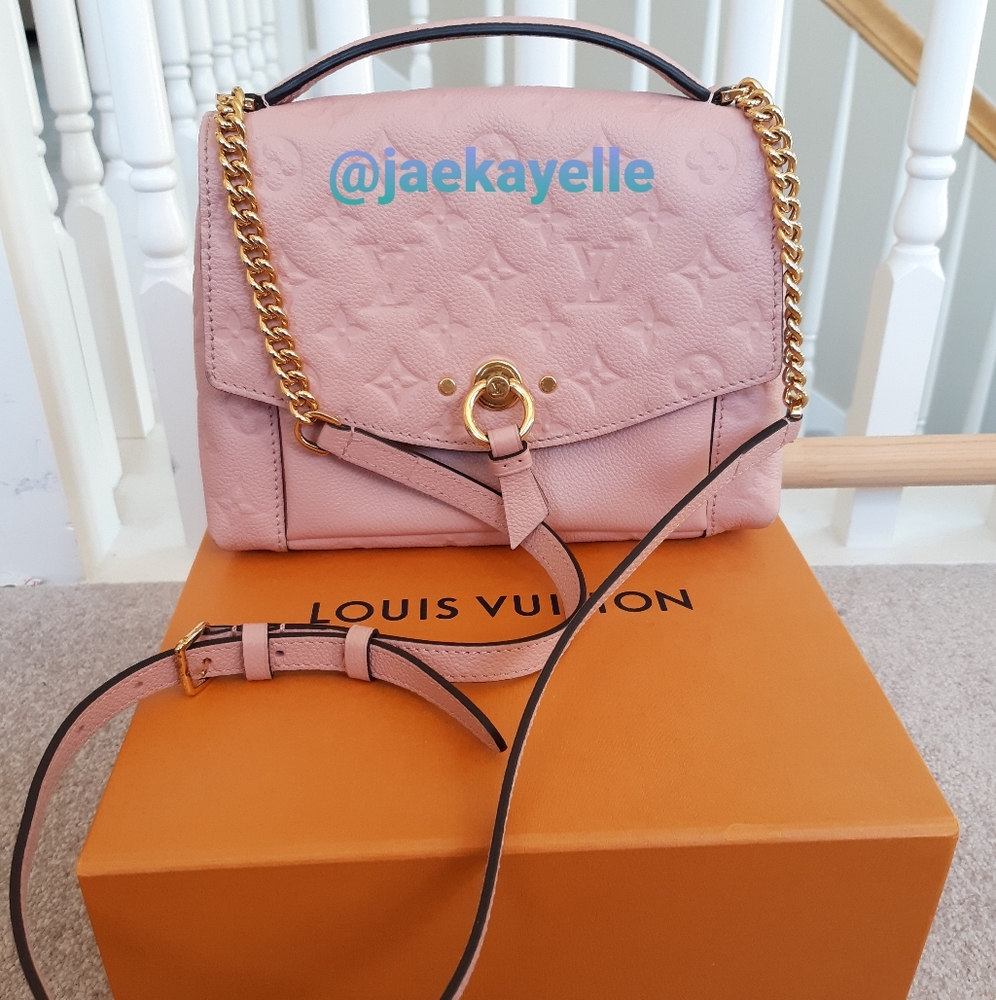 Louis Vuitton Pink Monogram Empreinte Leather Crossbody Bag with Gold Hardware